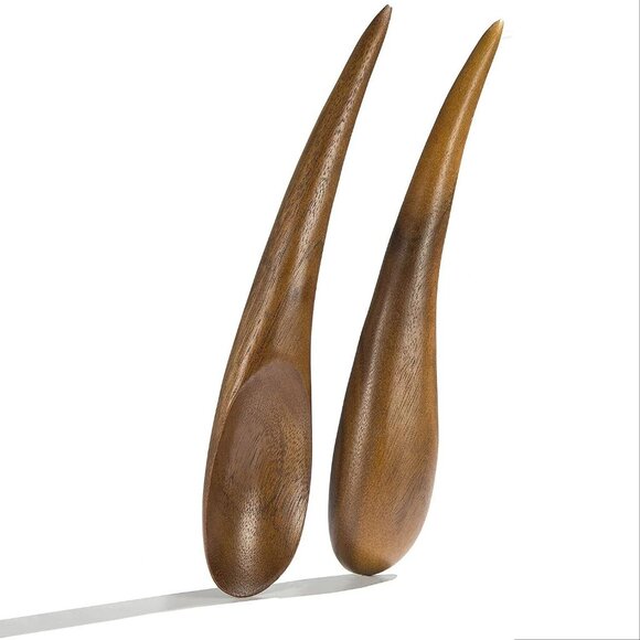 Nambe Harmony 3 Piece Salad Set Bowl & Tongs Brown Acacia Wood NEW $103 - Picture 7 of 13